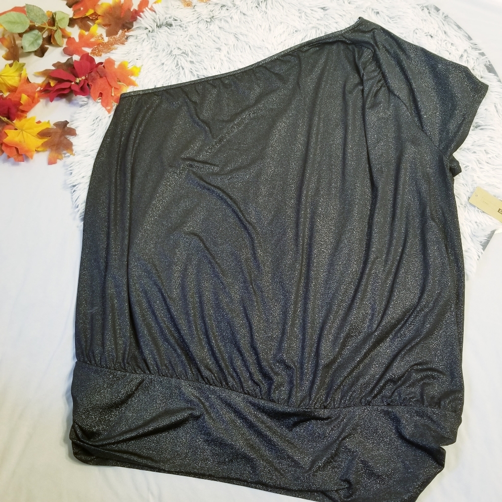 Dkny jeans black blouse one sleeve